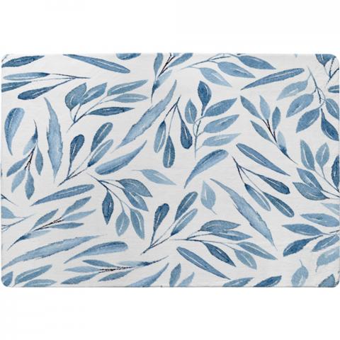 Watercolour Blue Branches With Leaves Designer Rug - Blue / 150cm