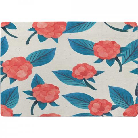 Watercolour Floral Pattern Designer Rug - Blue / 200cm