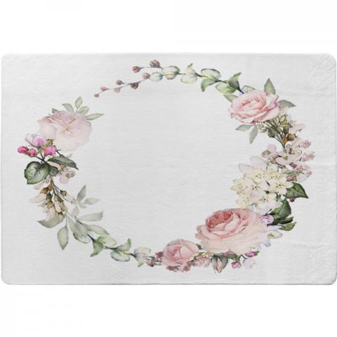 Watercolour Flowers Designer Rug - Pink / 200cm