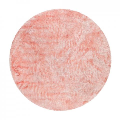 Weconhome Shiny Touch Circular Shaggy Rugs 1411 055 in Pink