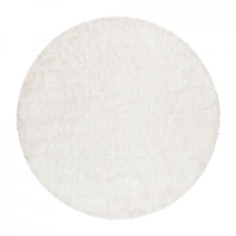 Weconhome Shiny Touch Circular Shaggy Rugs 1411 060 in White