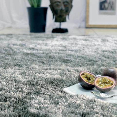 Whisper Shiney Shaggy Rugs in Tungsten