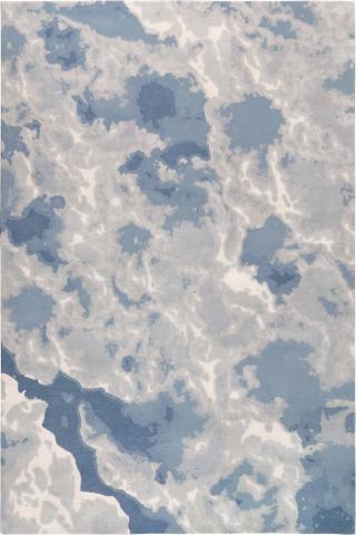 Winch Design Cirrus 1.83x1.22m/6'x4' Blue Natural Wool & Silk rug by The Rug Company, Handknotted Tibetan Wool & Silk