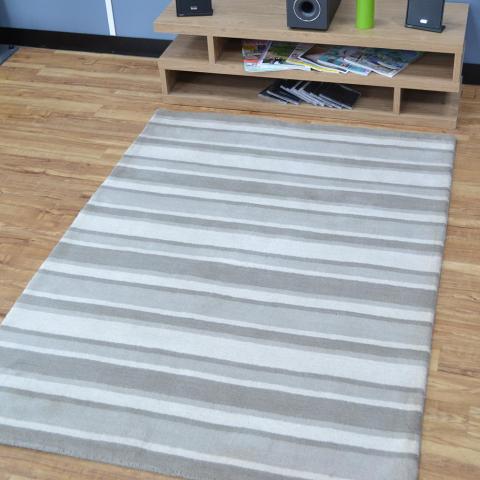 Windsor Stripe Rugs in Cream Grey