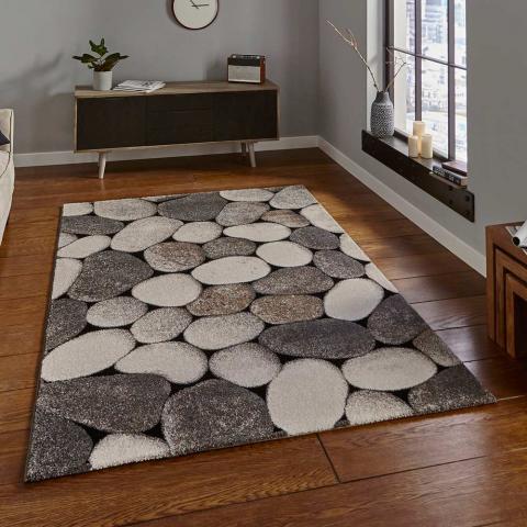 Woodland 2099 Cream Grey Funky Rug 