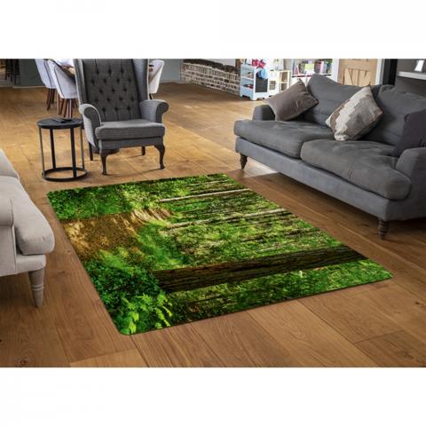 Woodland Path Designer Rug - Green / 110cm