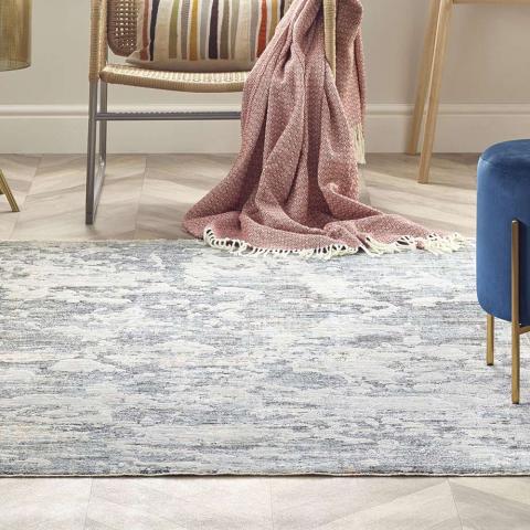 Yellow Beige Blue Rug Ella 6942E Abstract 