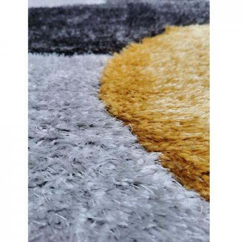 Yellow Carved Pebbles Shaggy Rug - Verge - Yellow / 230cm