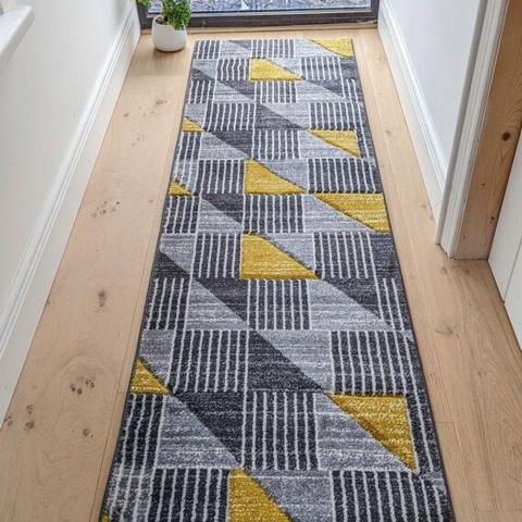 Yellow Geometric Area Rug - Boston - Yellow / 230cm / 3kg