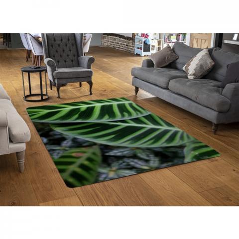 Yellow Structure In Exotic Jungle Setting Designer Rug - Green / 110cm