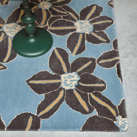 Zakouma Floral Wool Rugs 160608 by Ted Baker in Light Blue