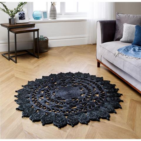 Zarla Rugs Jute in Black