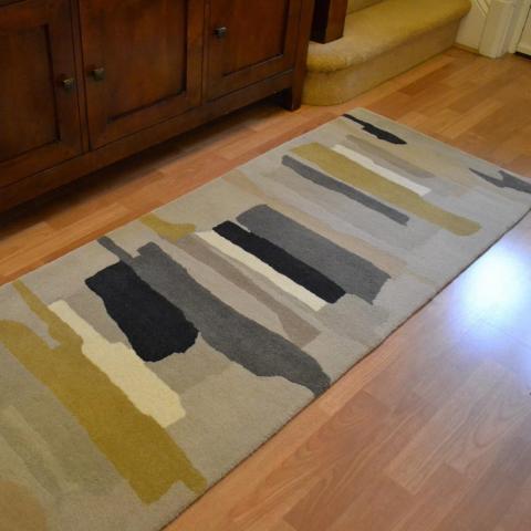 Zeal Hallway Runner Rugs in 43004 Pewter by Harlequin