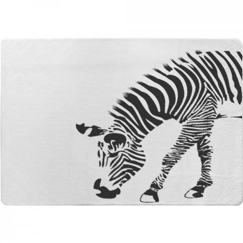 Zebra Designer Rug - White / 150cm