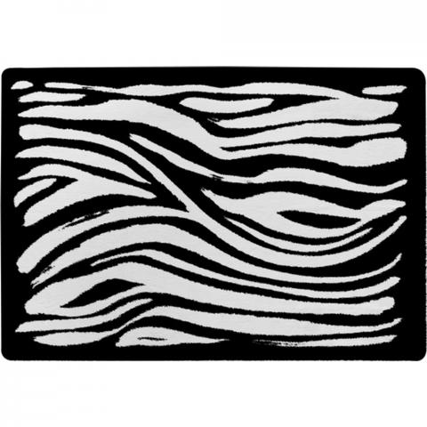 Zebra Print Designer Rug - Black / 200cm