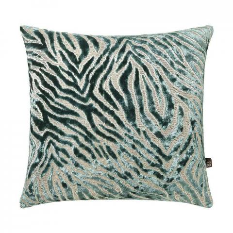 Zeke Zebra Animal Print Cushion in Green