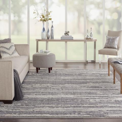 Zermatt Designer Print Rugs ZER02 in Grey Ivory by Nourison