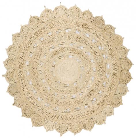 Zira Circular Jute Rugs 002 in Light